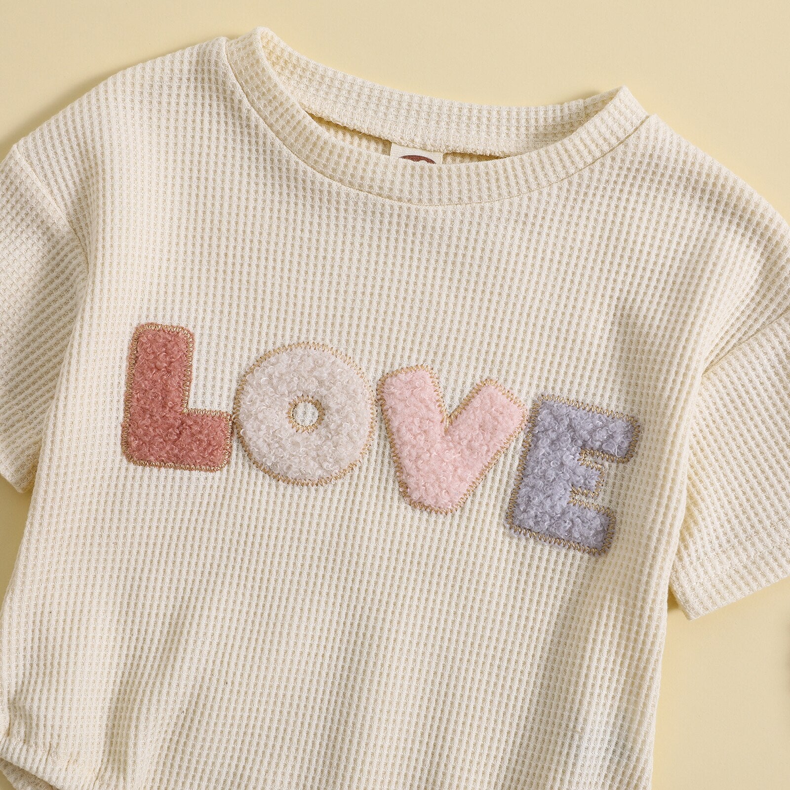Love Embroidery Baby Unisex Summer Bodysuit childrensterritory