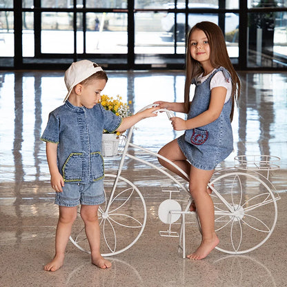 Baby/Kids Summer Denim Clothing Sets with Pockets childrensterritory