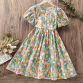Kids Girls Floral Print Party Dress for Summer childrensterritory