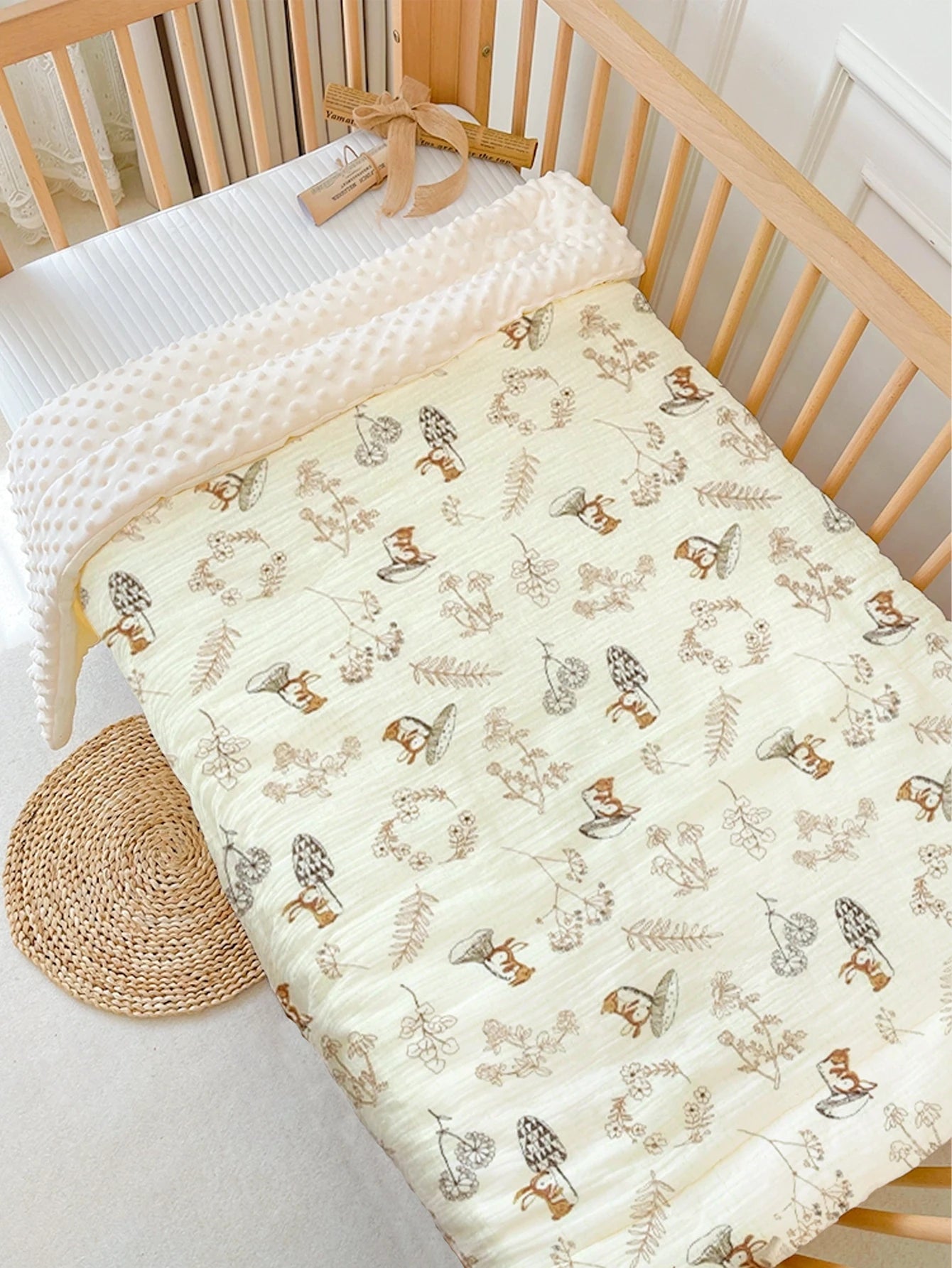 3D Dot Muslin Cotton Thick Baby Blanket/Crib Quilt