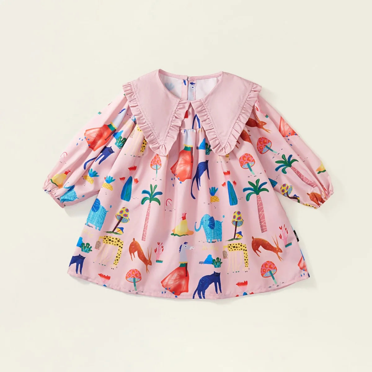 Kids Girls Peter Pan Collar Graffiti Print Dress childrensterritory