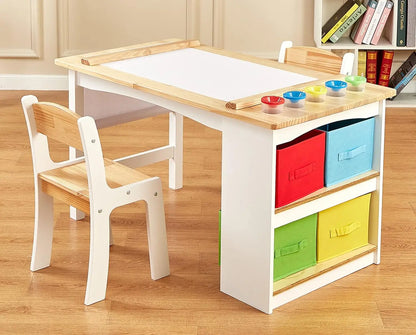 Kids Craft Table with Large Storage &amp; Paper Rolls