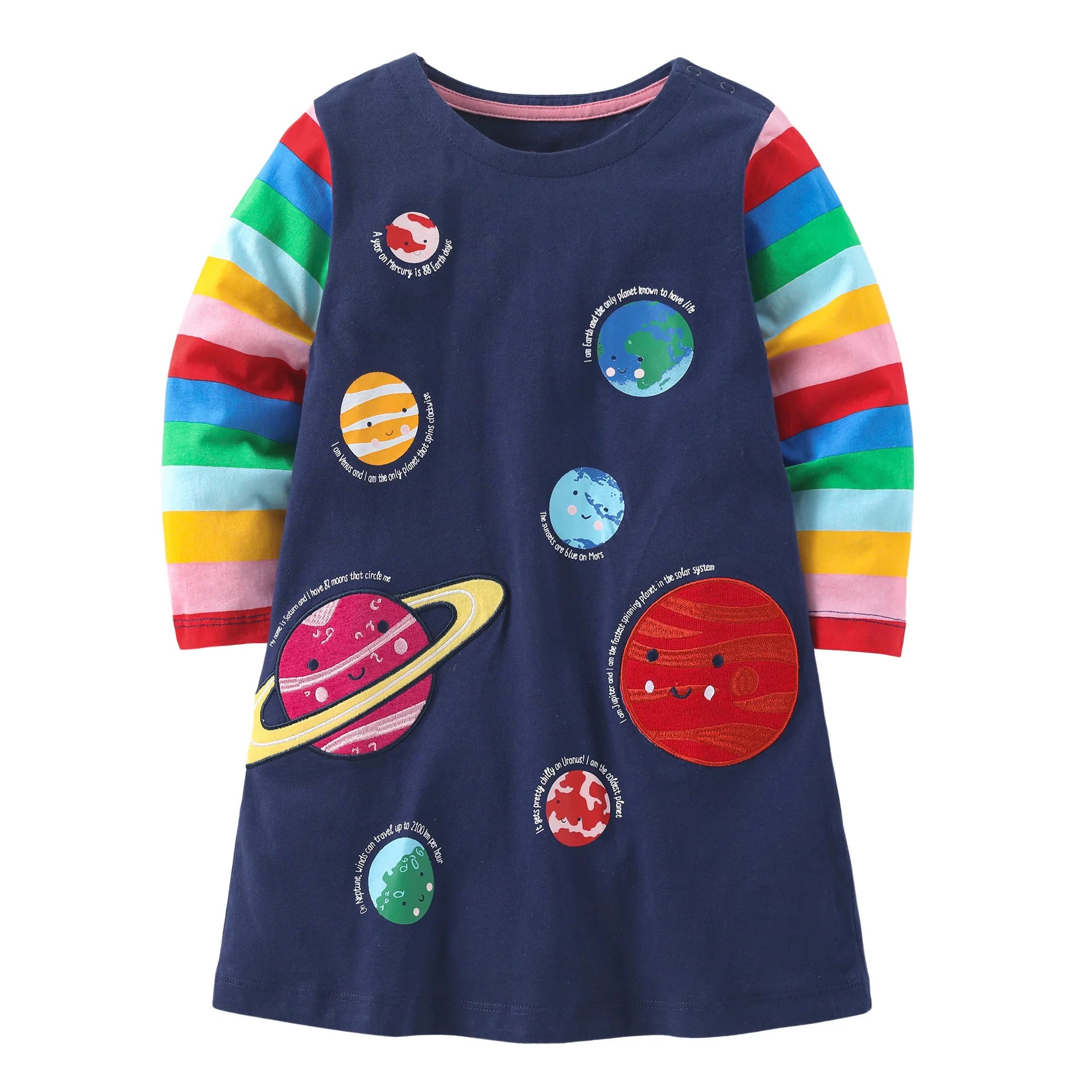 Horse Print Girls Long-Sleeved Casual Dresses