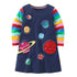 Horse Print Girls Long-Sleeved Casual Dresses childrensterritory
