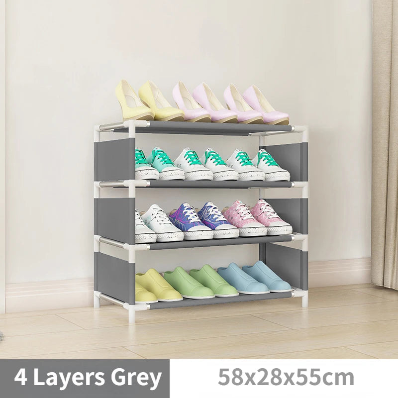 4/6/8-layer Shoe Organizer Stackable Canvas Rack for Home childrensterritory