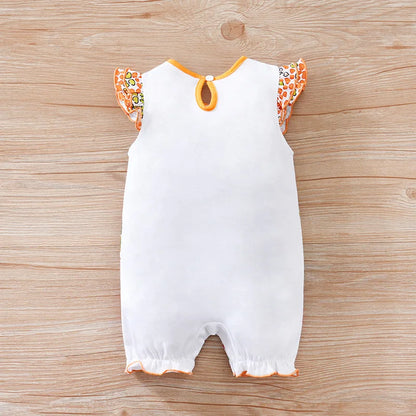 Cartoon Elf Deer Print Soft Cotton Baby Summer Romper childrensterritory