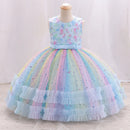 Little Girls Colorful Embroidered Sequin Evening Dresses childrensterritory