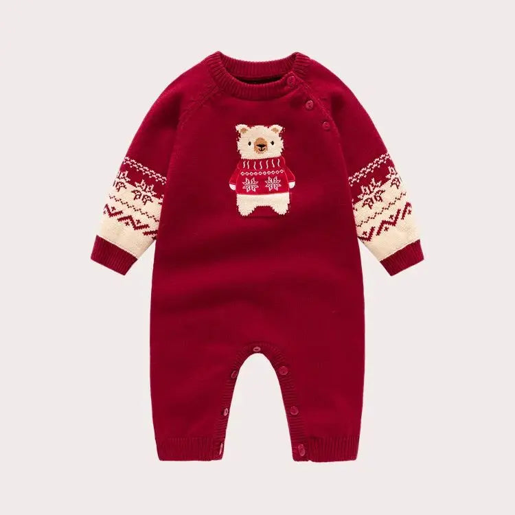 Baby Kids Cartoon Design Winter Bodysuit