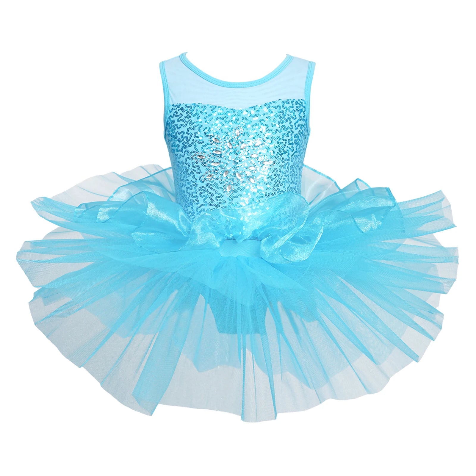 Kids Girls Shiny Sequins Leotards/Dancewear