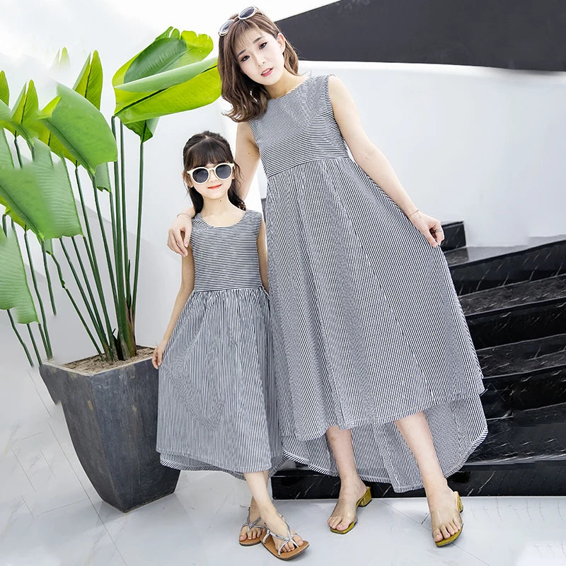 Mommy and Me High-Low Matching Party Dresses