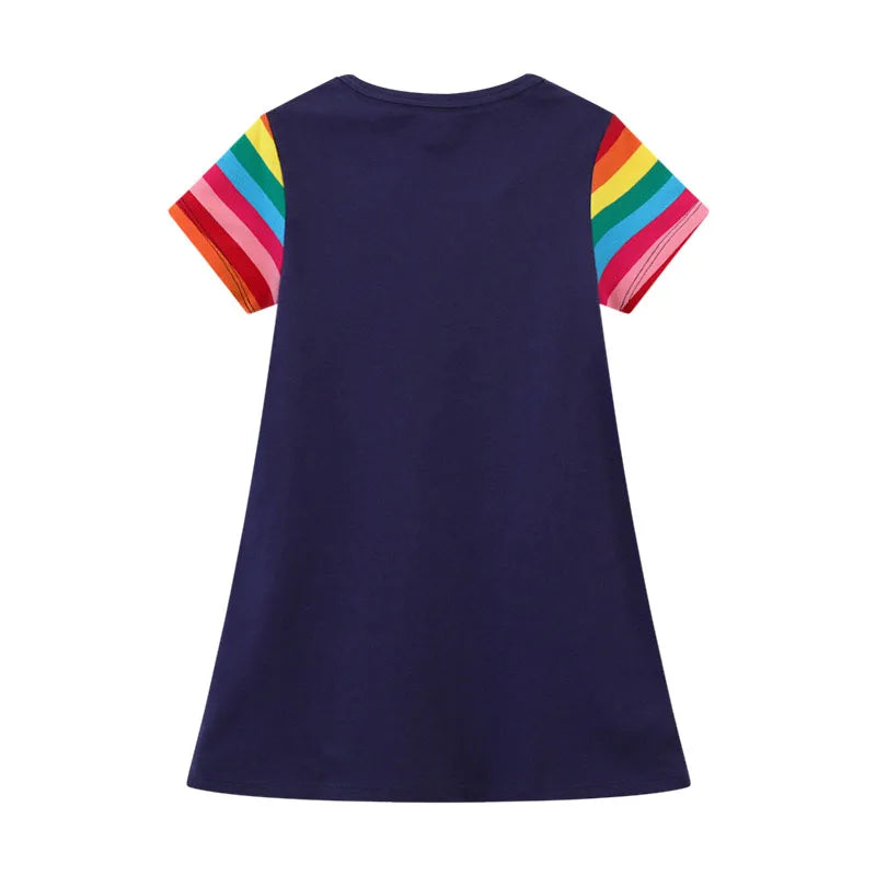 Kids Girls Solar System Print Summer Dresses