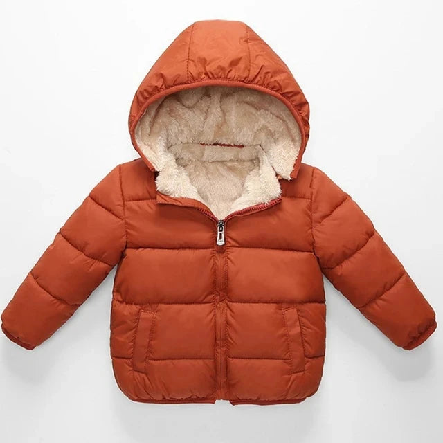 Kids' Solid-Colour Long-Sleeved Winter Jackets