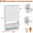 3-Flip Drawers Freestanding Shoe Rack for Home
