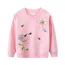 Long Sleeve Cartoon Embroidery Children Girls Sweatshirts childrensterritory