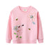 Kids Girls Cartoon Embroidery Long Sleeve Sweatshirts childrensterritory