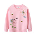 Kids Girls Cartoon Embroidery Long Sleeve Sweatshirts childrensterritory