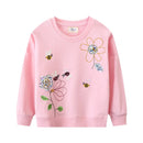 Kids Girls Cartoon Embroidery Long Sleeve Sweatshirts childrensterritory
