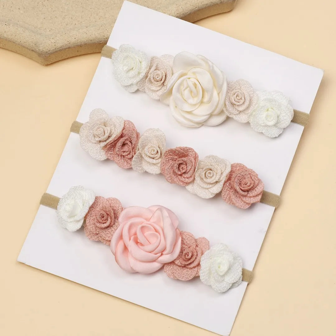 Flower Design Baby Girl Elastic Headband 3Pcs/Set childrensterritory