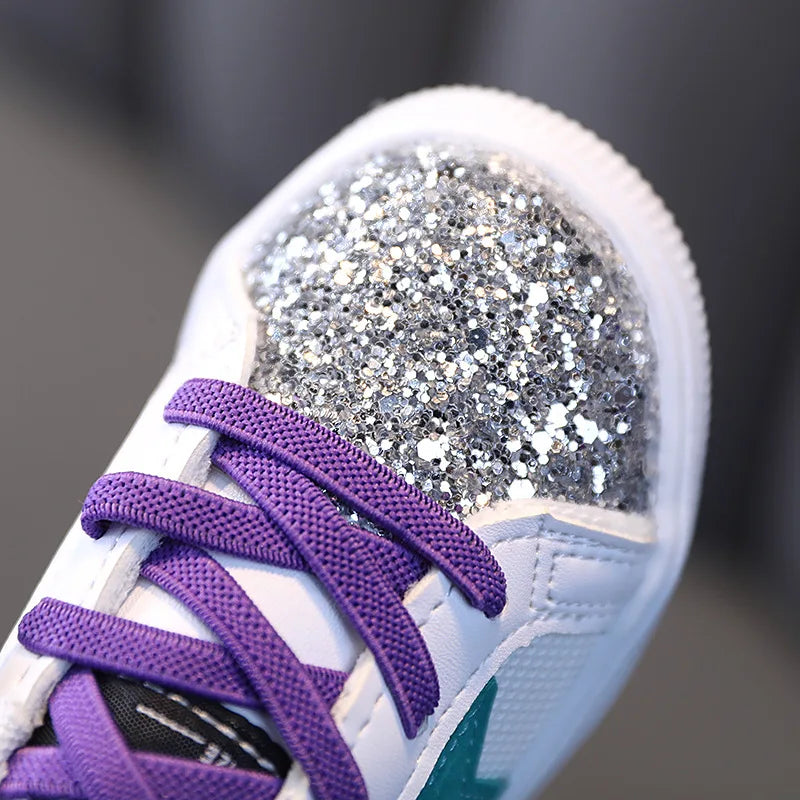 Kids Girls Soft Soled Casual Bling Sneakers/Shoe childrensterritory