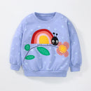 Rainbow Cartoon Print Summer Clothing Set For Girls childrensterritory