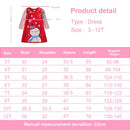Cute Girls Long Sleeve Stripes Snowman Printed Dress childrensterritory