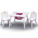 White and Pink Kids Table and Chair Set with Storage childrensterritory