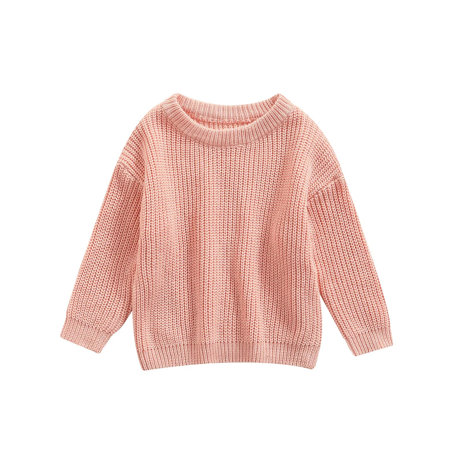 Baby Boys Girls Solid Color Long Sleeve Knit Sweaters childrensterritory
