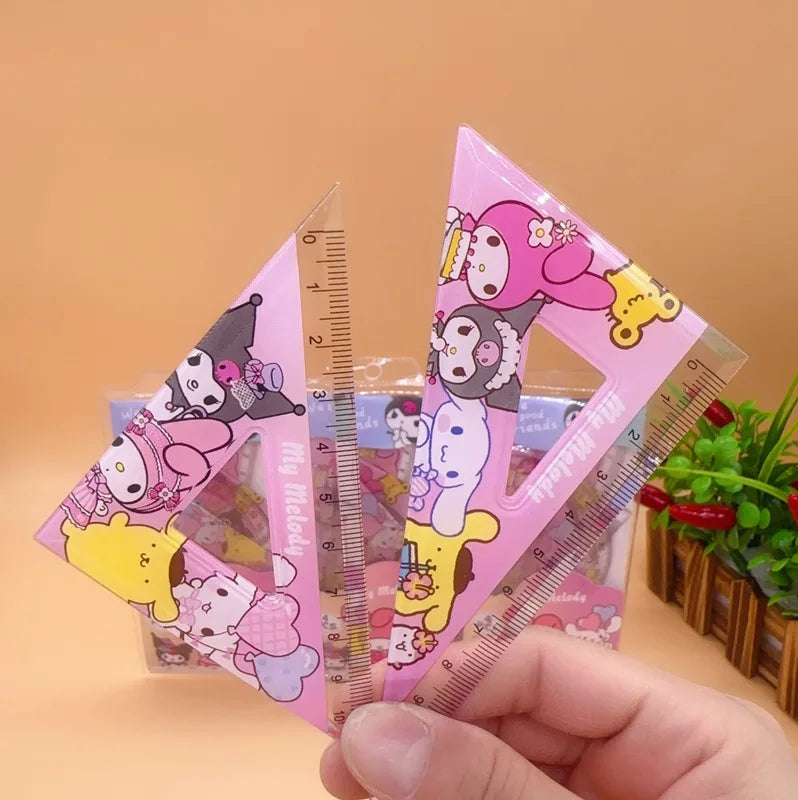 4 Piece Cartoon Sanrio Design Student Ruler Stationery Set childrensterritory