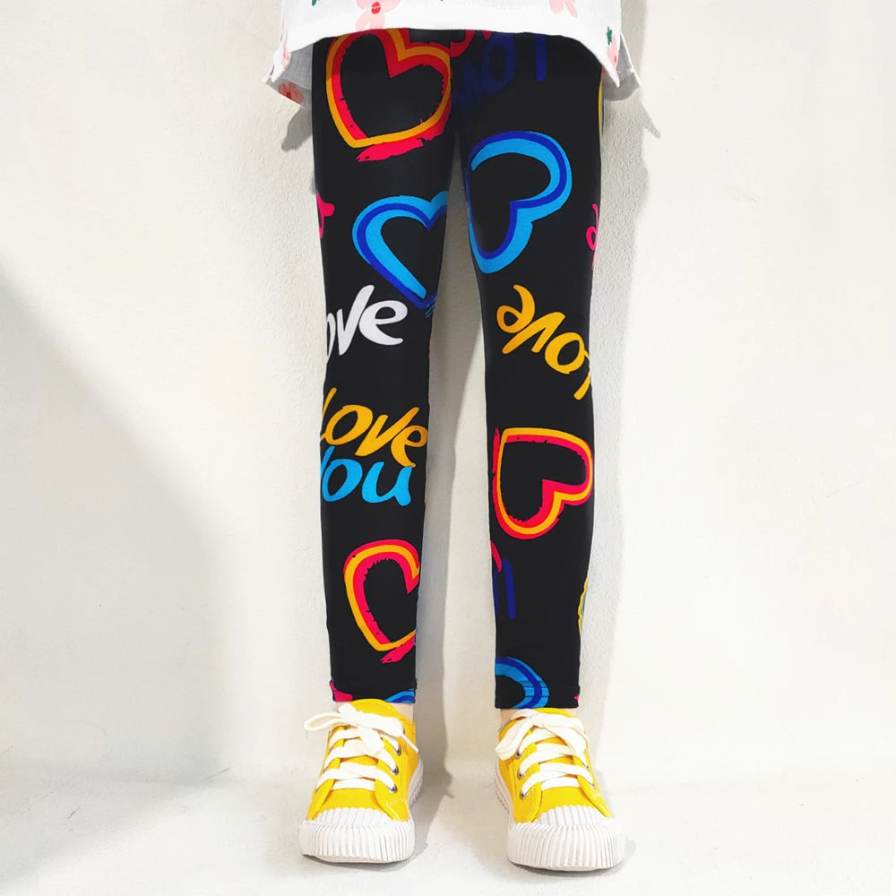 Kids Girl Floral Print Slim Fit Leggings/Trousers childrensterritory