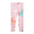 Cartoon Unicorn Design Little Girls Cotton Stretch Pants childrensterritory