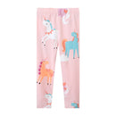 Cartoon Unicorn Design Little Girls Cotton Stretch Pants childrensterritory