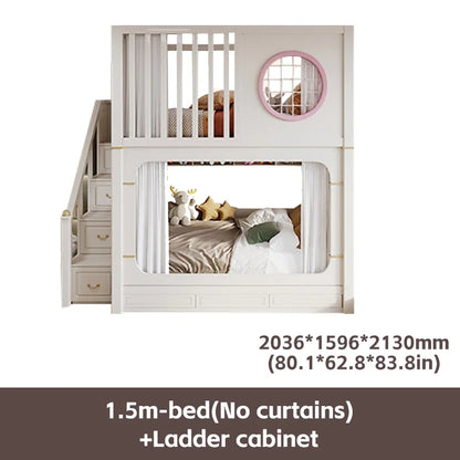Solid Wooden Multifunctional Kids Bunk Beds with Ladder childrensterritory
