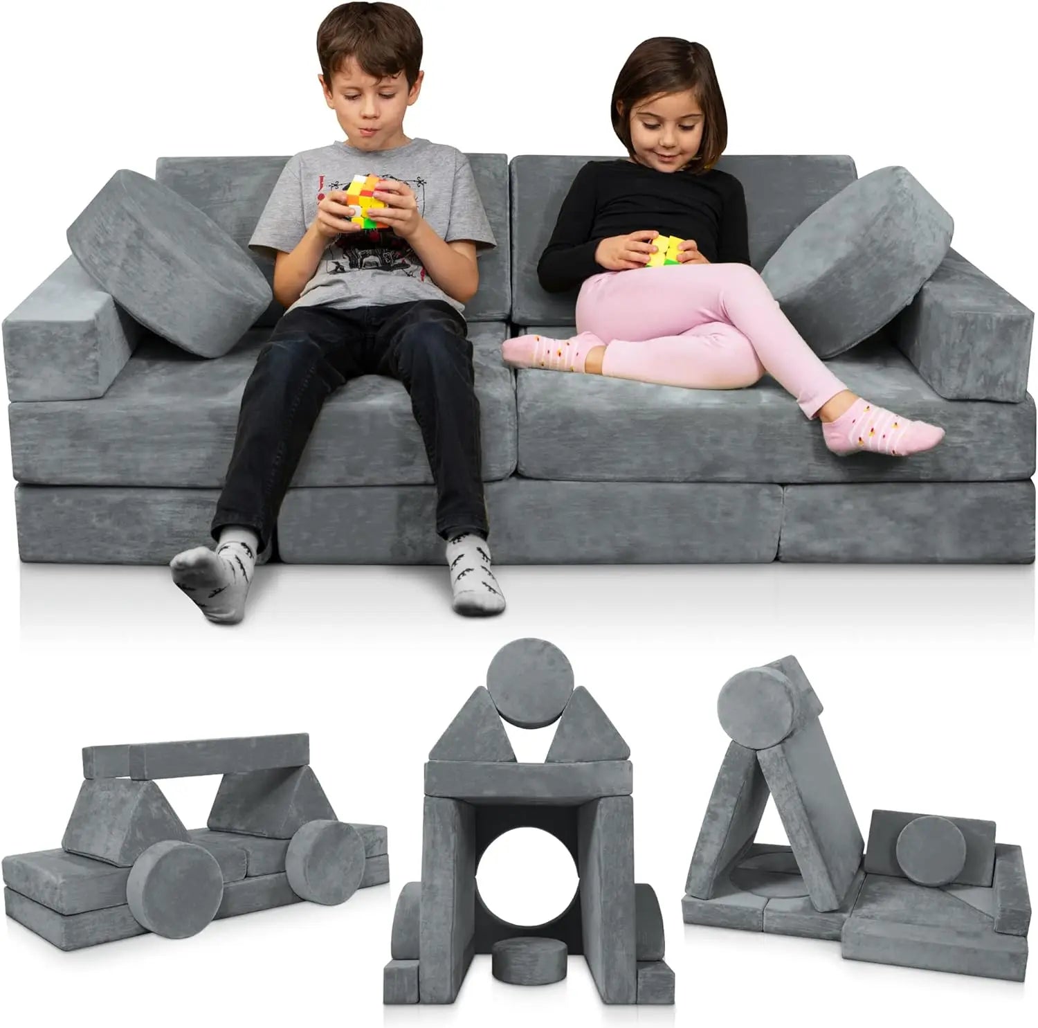 14pcs Modular Kids Play Couch for Bedroom and Playroom childrensterritory
