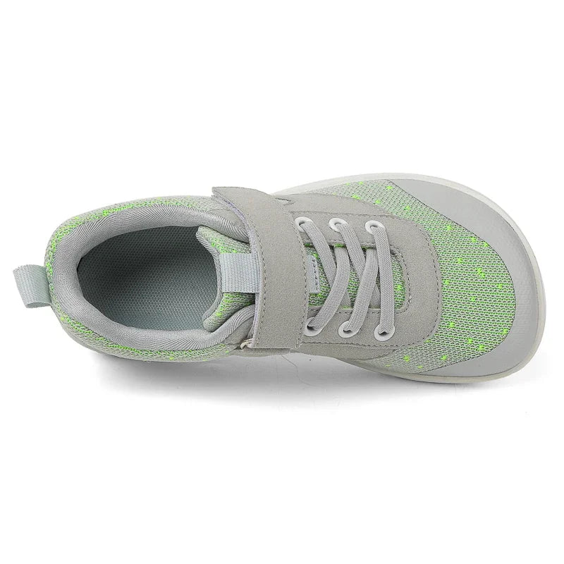 Grey Striped Soft Barefoot Shoes For Boys And Girls