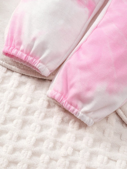 Infant Girl Tie-dye Hoodie &amp; Pants 2PCS Outfit