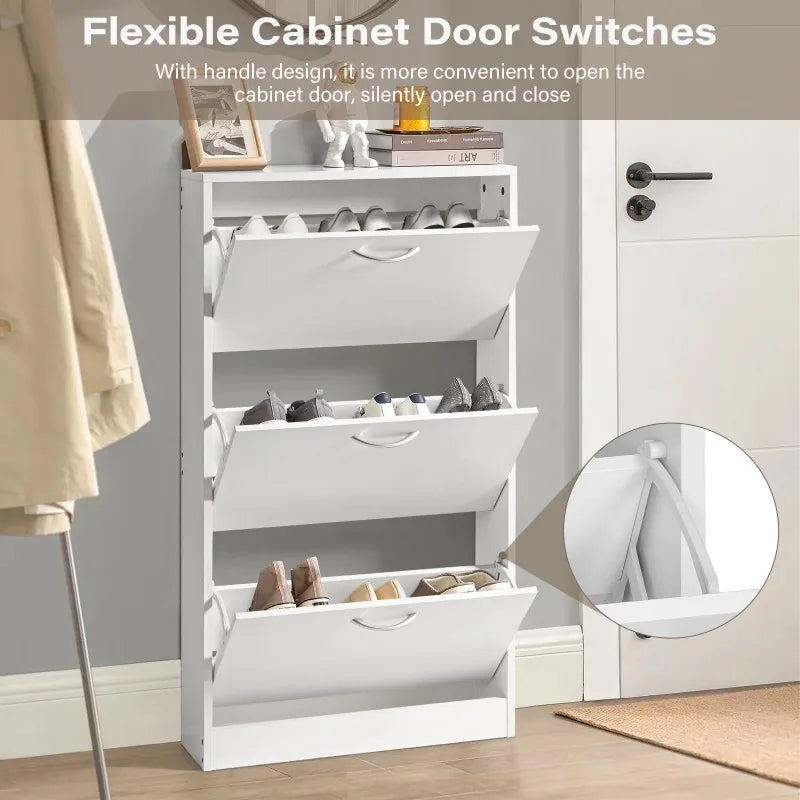 Shoe Storage Cupboard Organizer in White childrensterritory