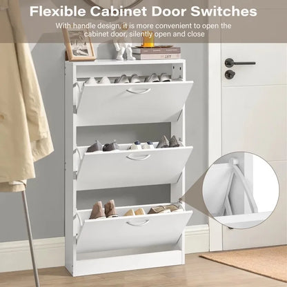 Shoe Storage Cupboard Organizer in White childrensterritory