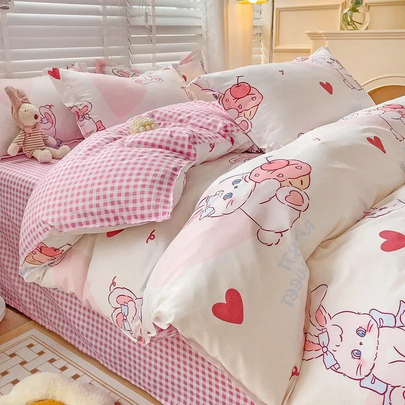 Soft & Breathable Cartoon Print Kids Bedsheets