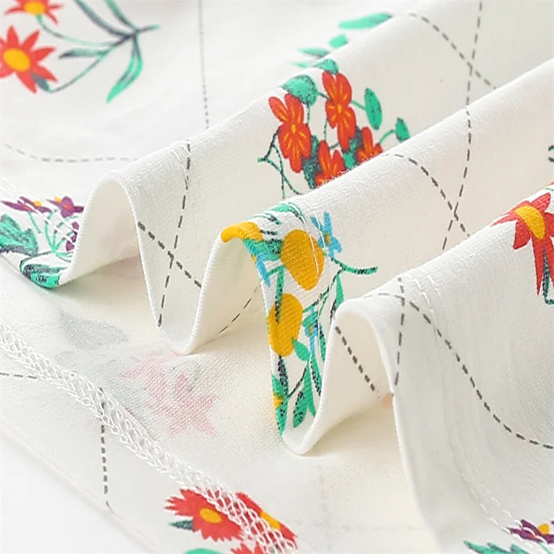 Kids Girls Cartoon Flowers Embroidery Cotton Dresses