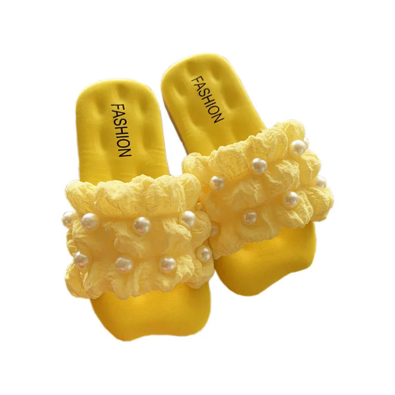 Korean Version Flat Summer Slippers for Kids Girls