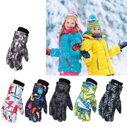 Non-slip Thicken Warm Waterproof Kids Ski Gloves childrensterritory