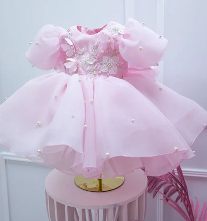 Pearls Design Tutu Flower Girl Dress for Special Occasions childrensterritory