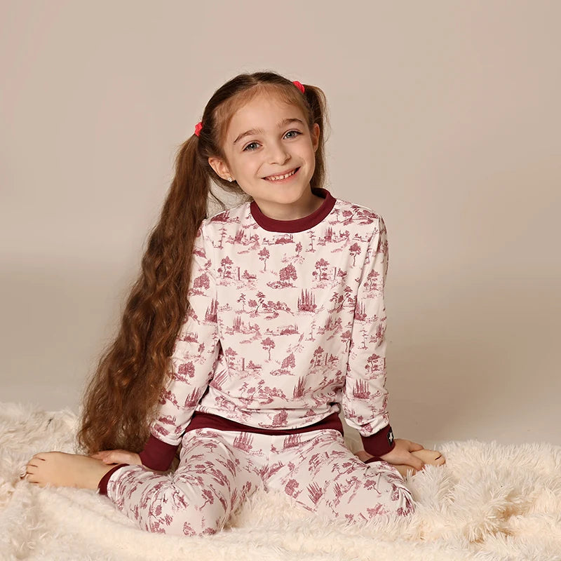 Baby and Kids Printed French Toile Cozy Pajamas and Footies