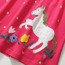 Long Sleeves Unicorn Print Casual Dresses For Girls childrensterritory