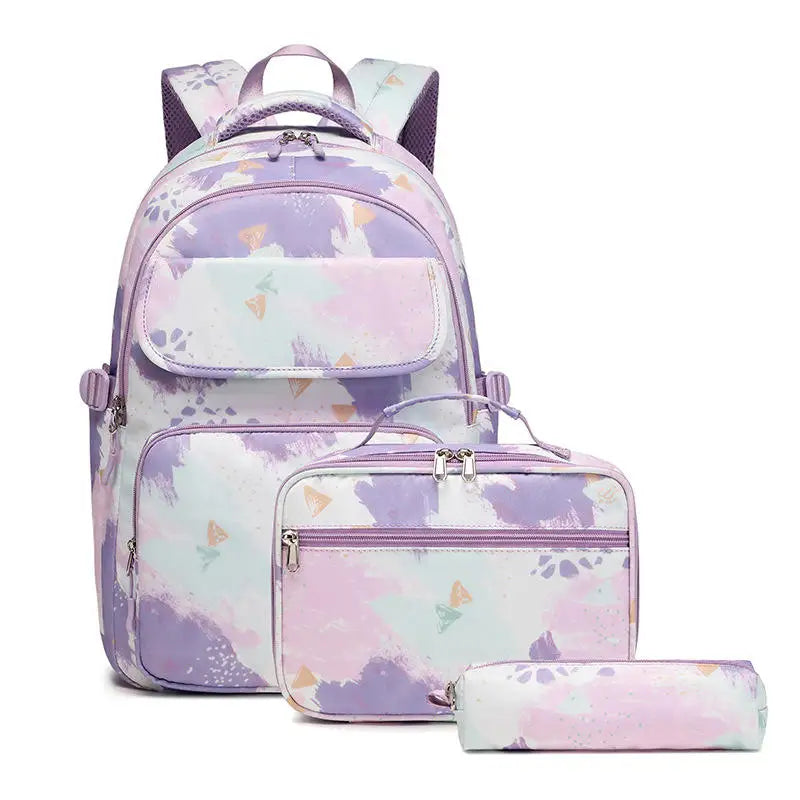 Tie-dye Print Waterproof School Bags Set of 3 for Teenage Girls