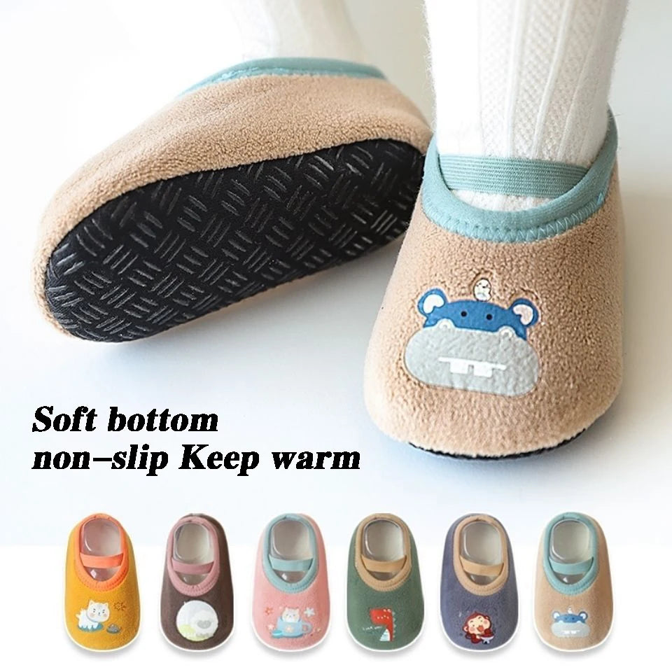Cartoon Design Floor Shoes with Rubber Sole for Baby childrensterritory