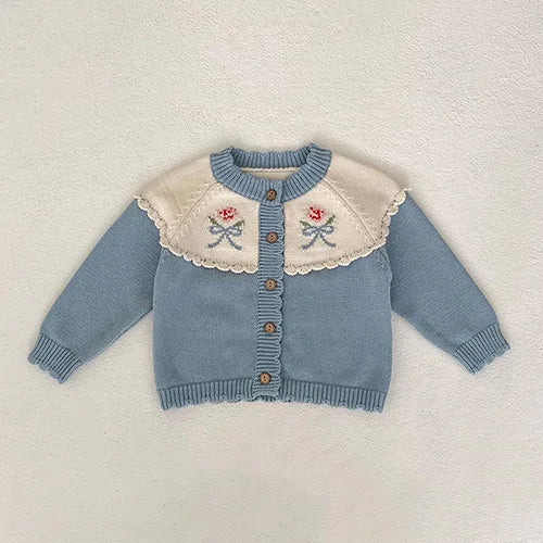Baby Girl Hollow Out Knitwear Outfit Set