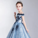 Child Girl's Elegant Long Luxury Party Gowns childrensterritory