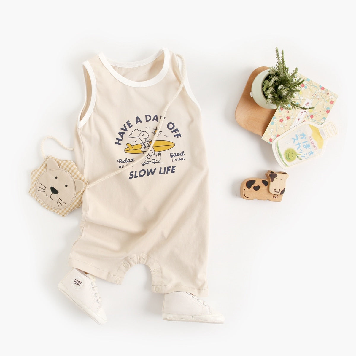 Baby Boy Short Sleeve Cartoon Print Summer Romper childrensterritory