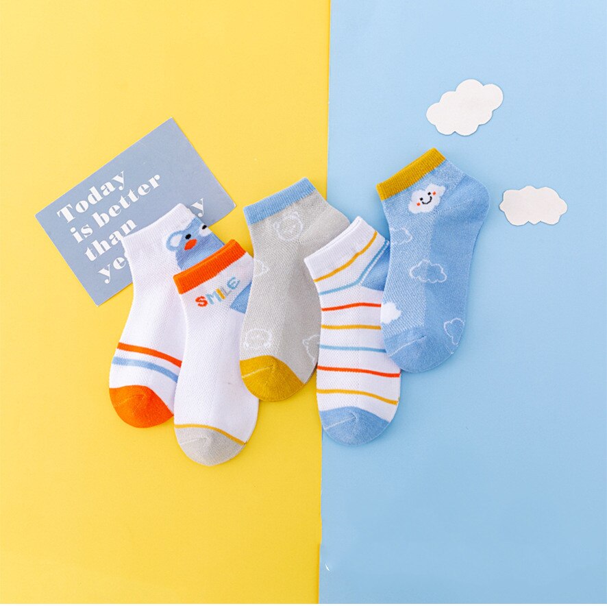 Baby/Kids 5 Pairs/Lot Breathable Casual Mesh Socks for Boy Girl childrensterritory